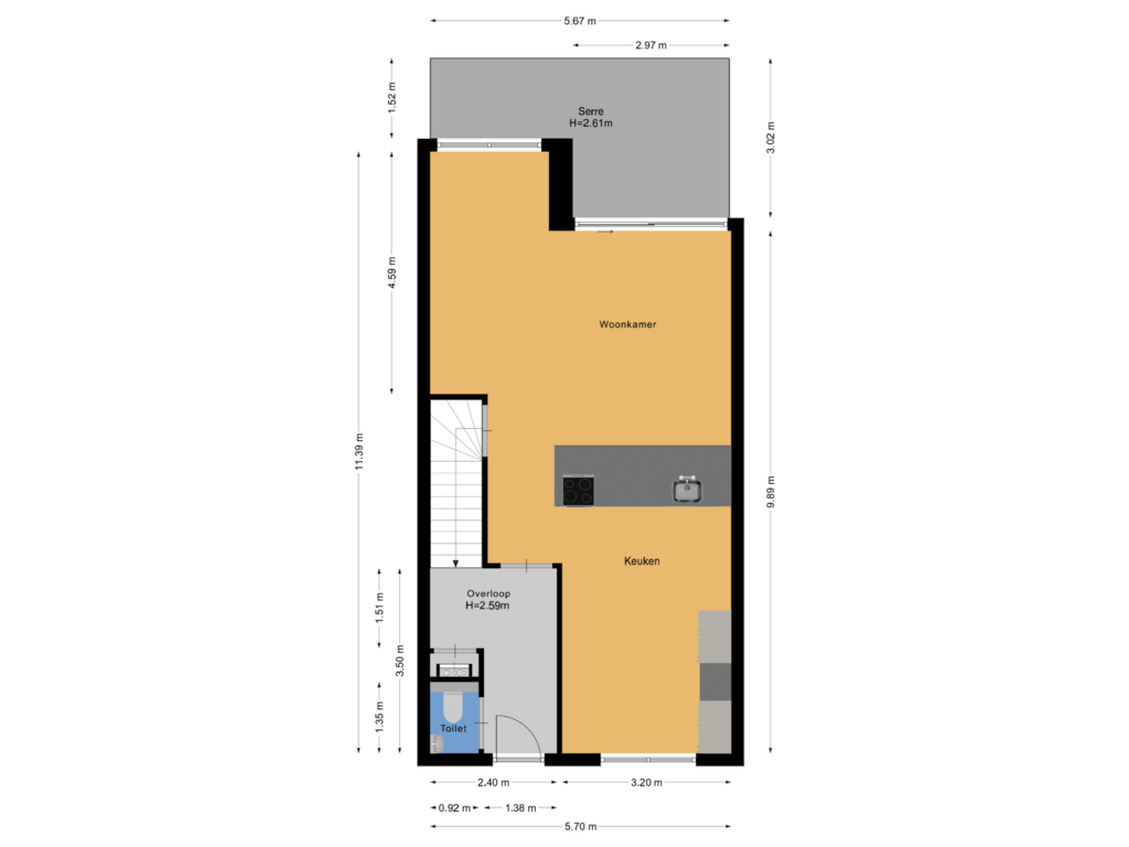 Bekijk plattegrond van Begane grond van Tolakkerweg 138-A