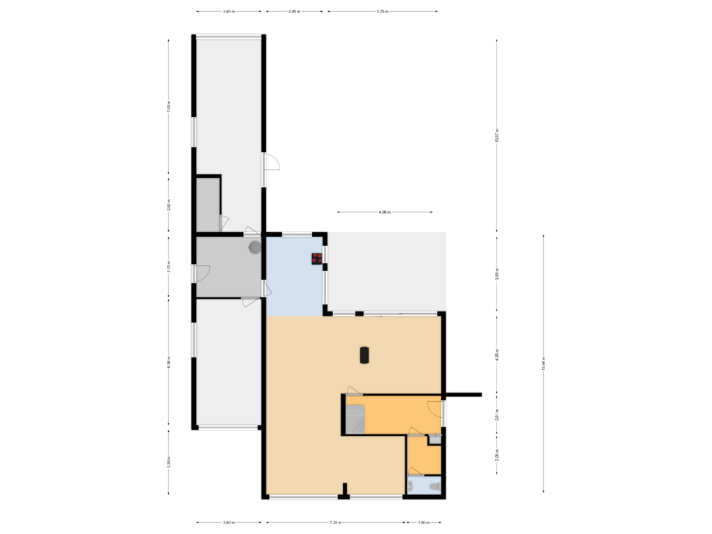 Bekijk plattegrond van begane grond van Achterwillenseweg 128