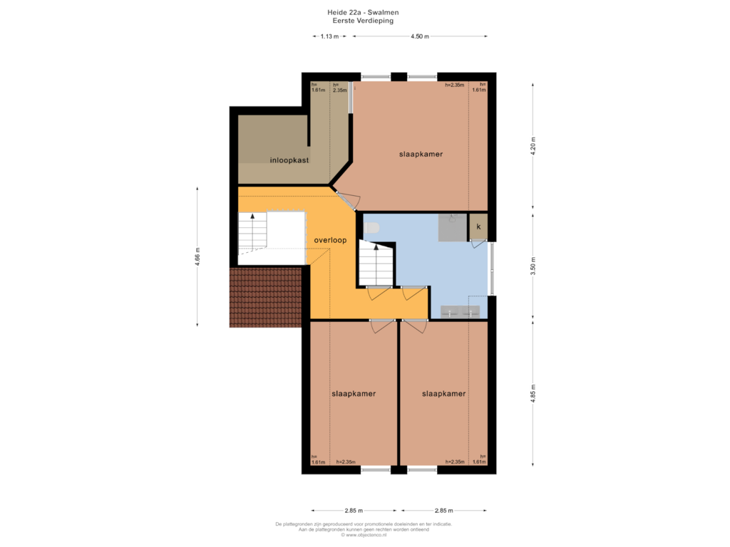 Bekijk plattegrond van EERSTE VERDIEPING van Heide 22-A