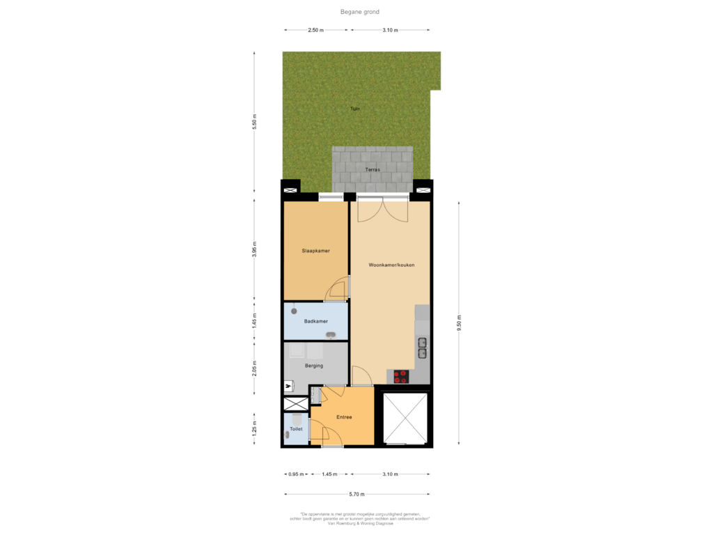 Bekijk plattegrond van Begane grond van Brugweg (Bouwnr. 5)