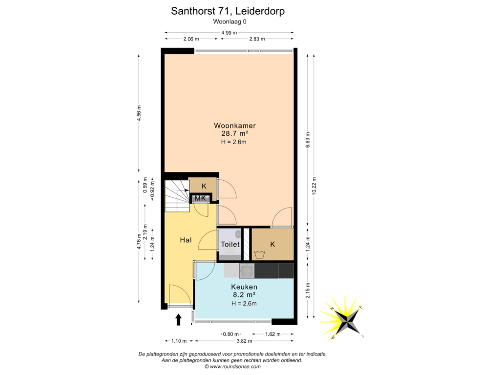 View floorplan of Woonlaag 0 of Santhorst 71