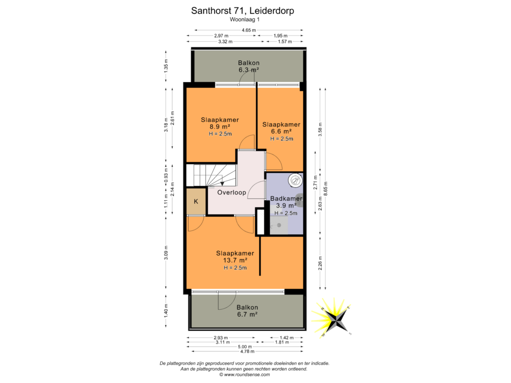 View floorplan of Woonlaag 1 of Santhorst 71