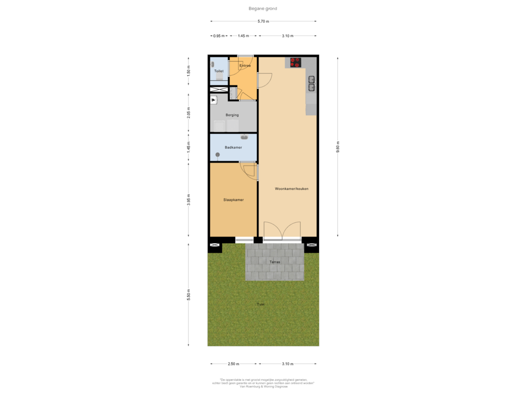 Bekijk plattegrond van Begane grond van Brugweg (Bouwnr. 2)