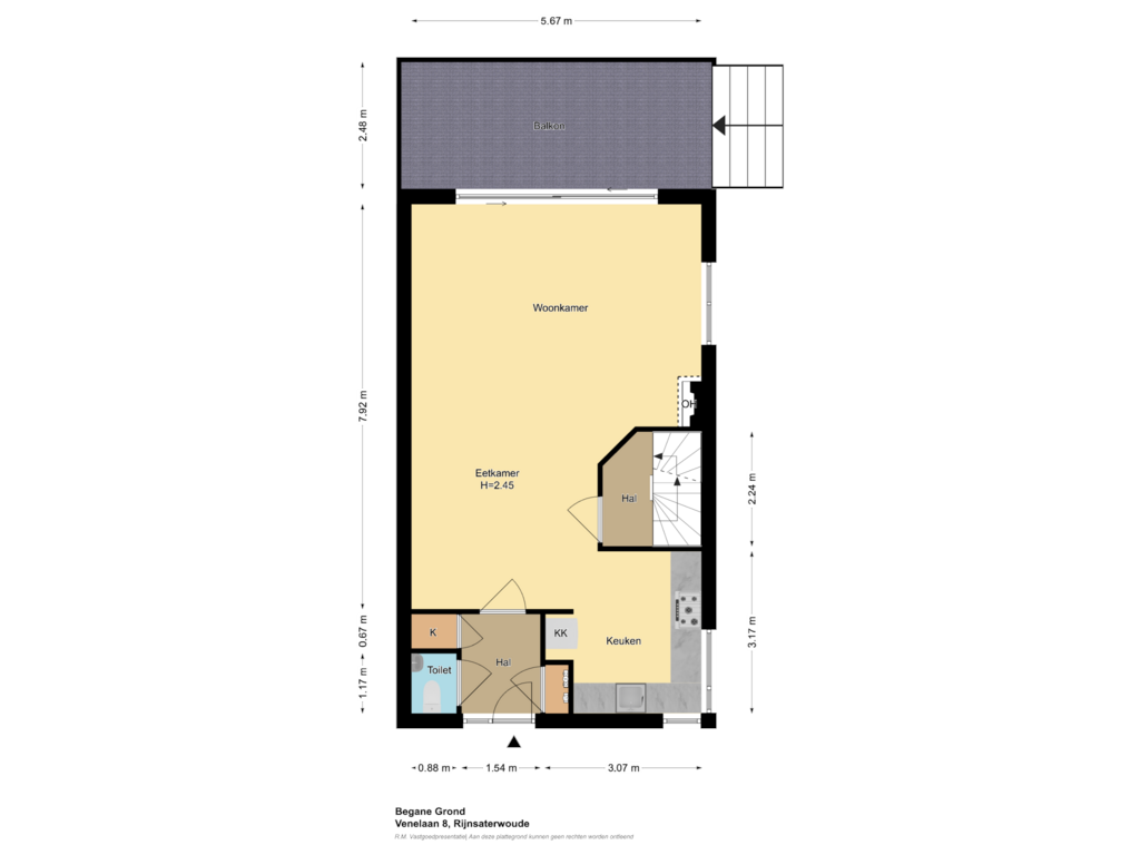 Bekijk plattegrond van Begane Grond van Venelaan 8