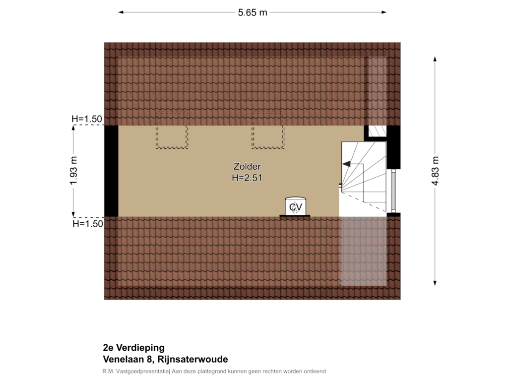 Bekijk plattegrond van 2e Verdieping van Venelaan 8