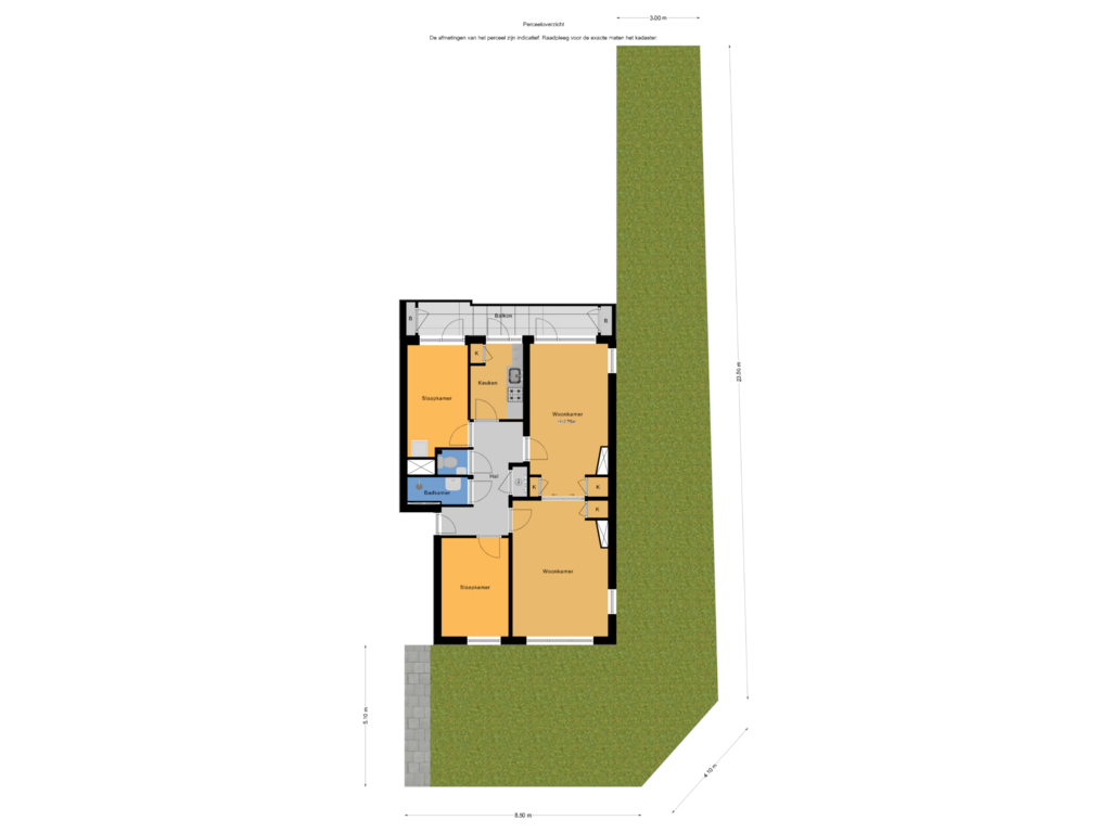 Bekijk plattegrond van Perceeloverzicht van Burgemeester Elsenlaan 143