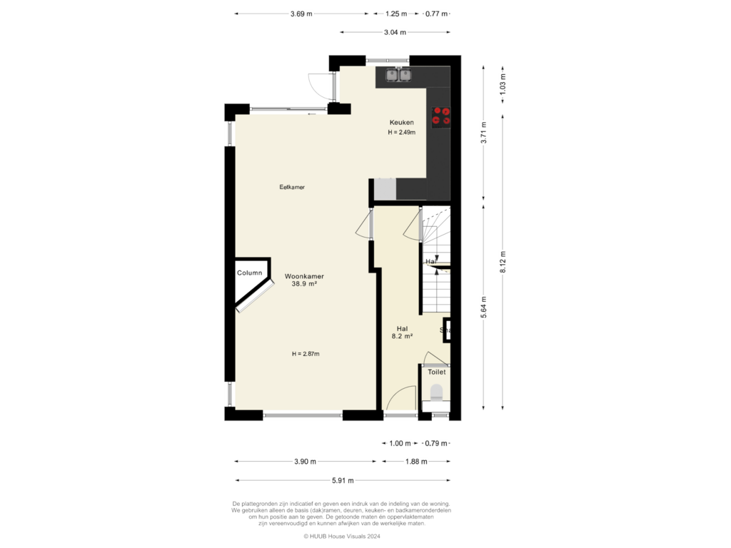 Bekijk plattegrond van Begane grond  van Julianaweg 5