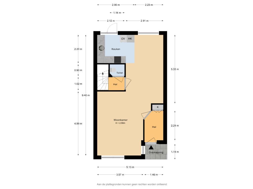 View floorplan of Begane grond of Landmansweide 8