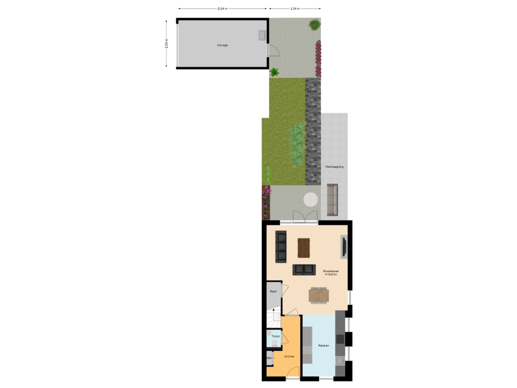 Bekijk plattegrond van Situatie van Turfberg 46