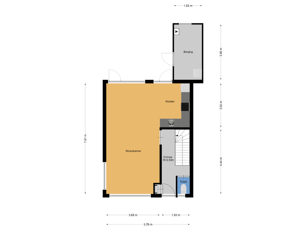 Bekijk plattegrond van Begane grond van Mauritslaan 66