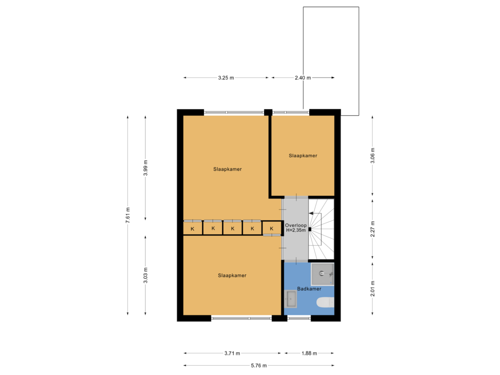 Bekijk plattegrond van Eerste verdieping van Mauritslaan 66