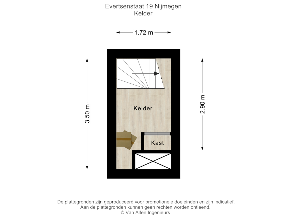 Bekijk plattegrond van Kelder van Evertsenstraat 19