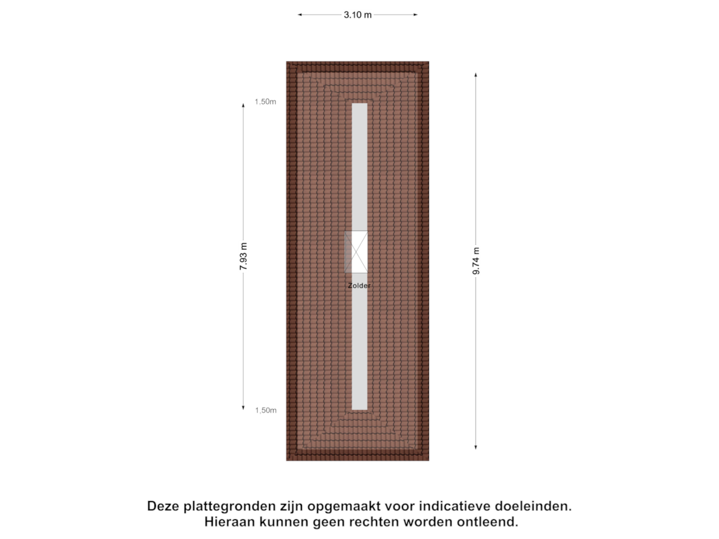 View floorplan of Zolder of Dwarsweg 1