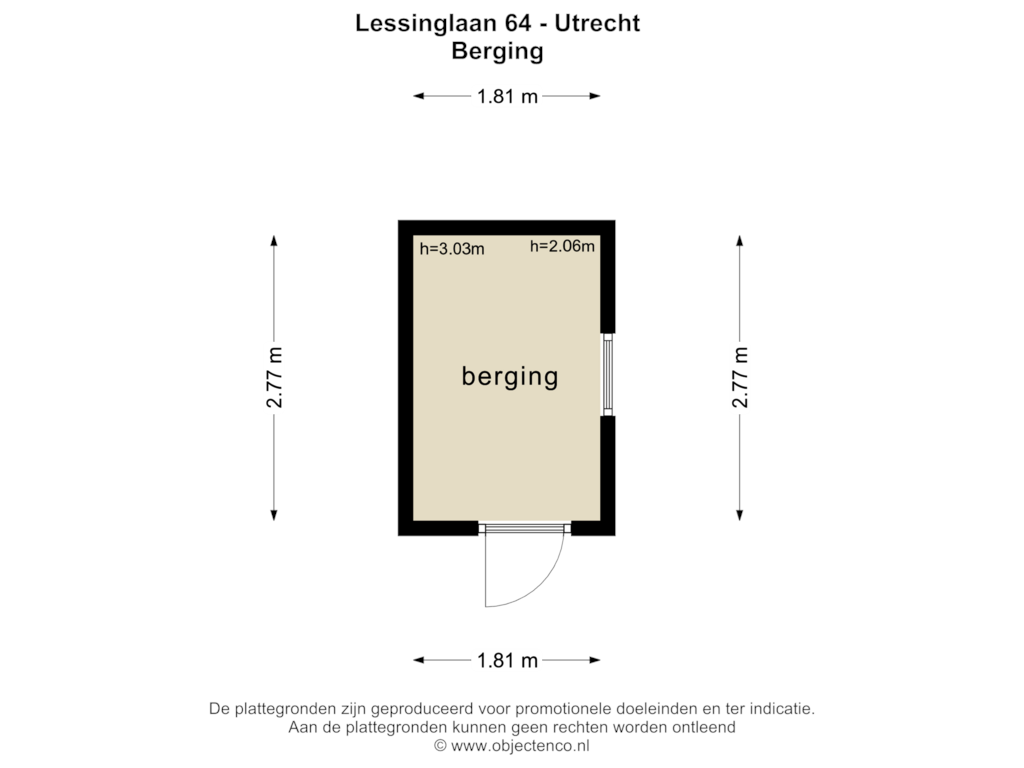 View floorplan of BERGING of Lessinglaan 64