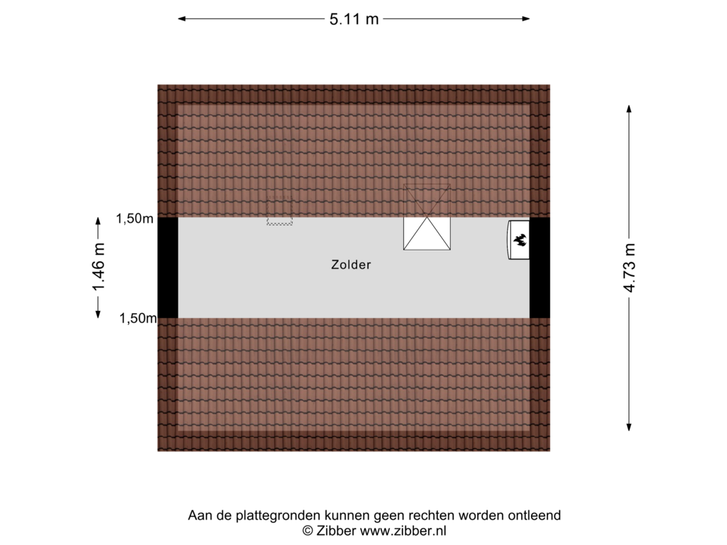 View floorplan of Zolder of Meesterslaan 56