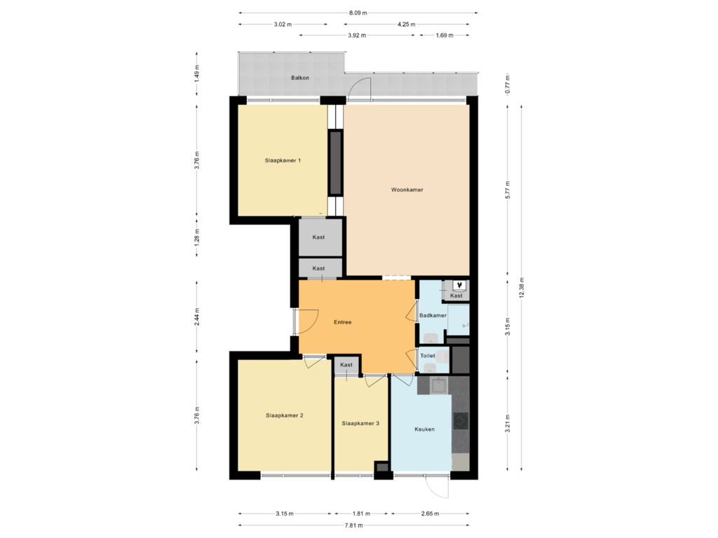 View floorplan of Appartement of Zernikelaan 634