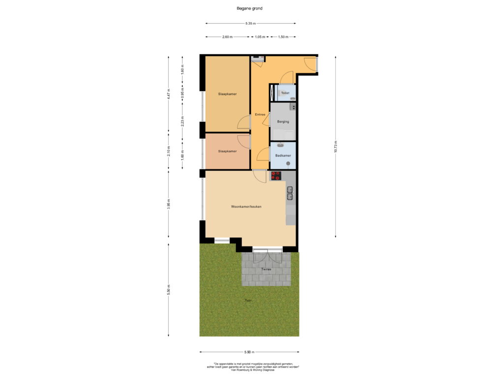 Bekijk plattegrond van Begane grond van Brugweg (Bouwnr. 3)