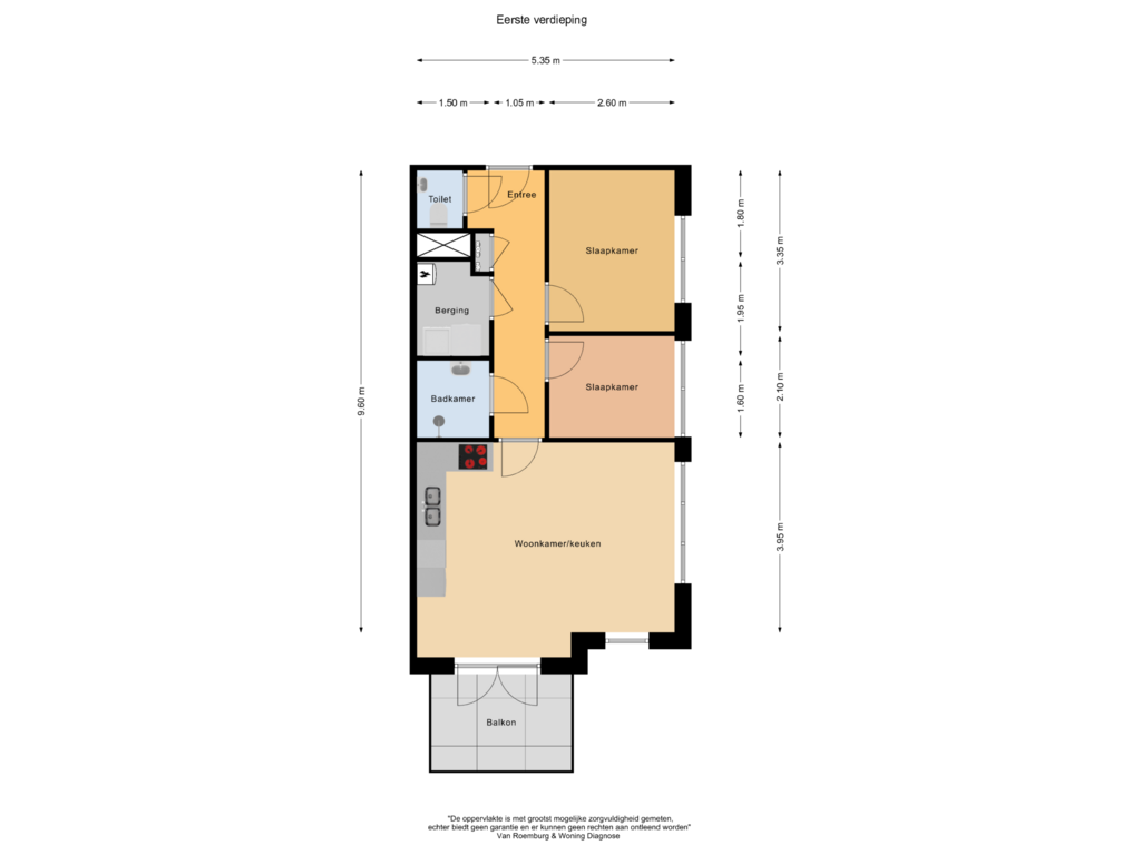 View floorplan of Eerste verdieping of Brugweg (Bouwnr. 7)