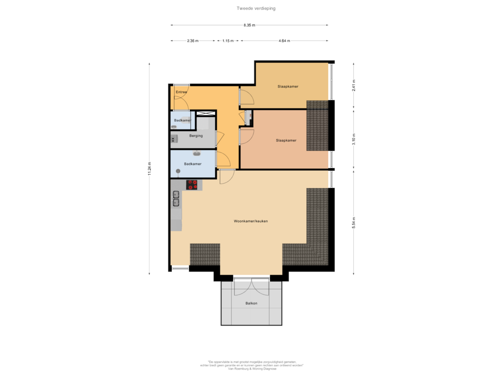 Bekijk plattegrond van Tweede verdieping van Brugweg (Bouwnr. 13)