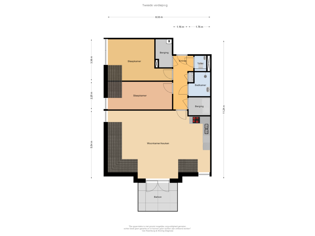 View floorplan of Tweede verdieping of Brugweg (Bouwnr. 14)