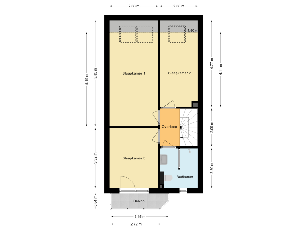 Bekijk plattegrond van Eerste verdieping van Hercules 56