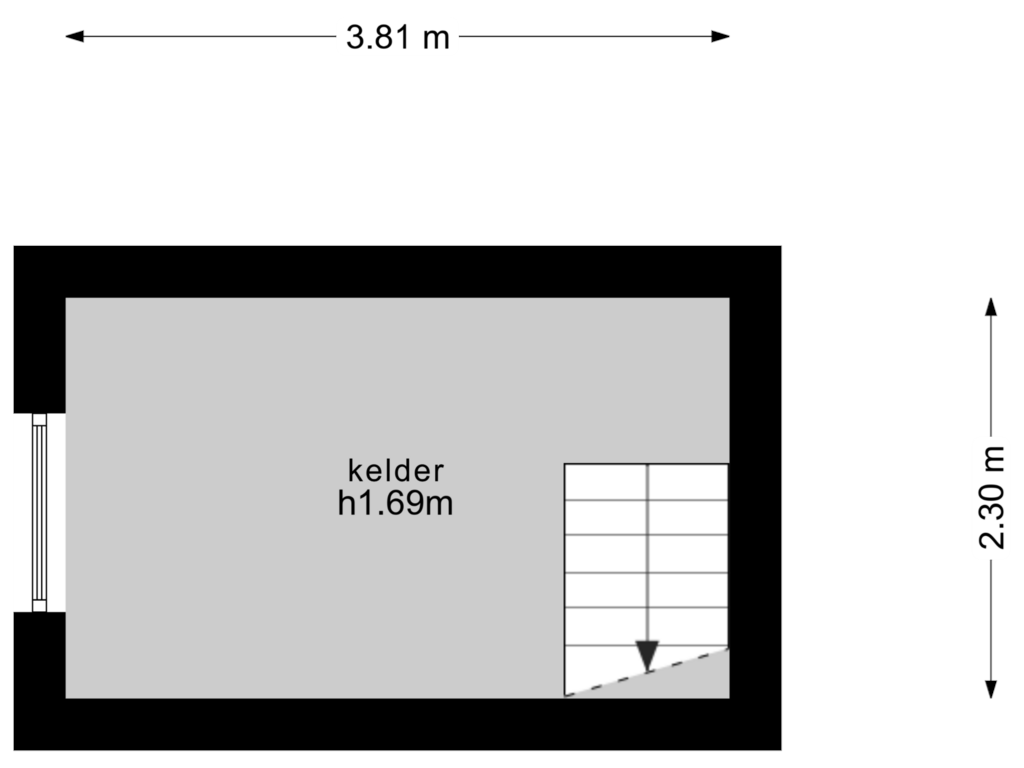 Bekijk plattegrond van Kelder van Nieuweweg 27