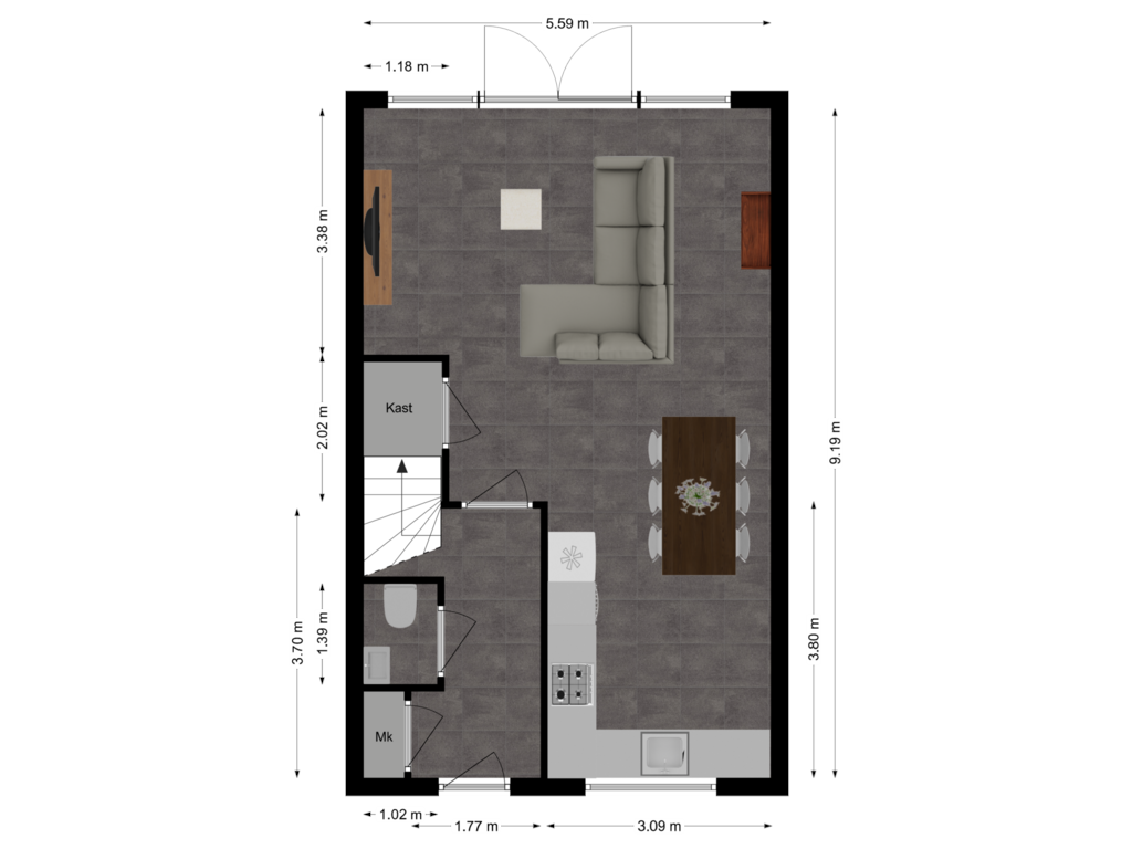 Bekijk plattegrond van Begane grond van Hof van Brederode 4