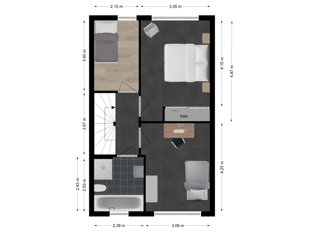 Bekijk plattegrond van Eerste verdieping van Hof van Brederode 4