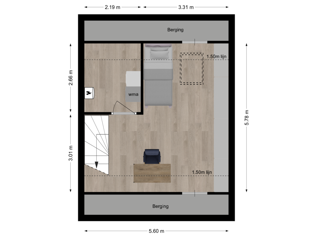 Bekijk plattegrond van Tweede verdieping van Hof van Brederode 4