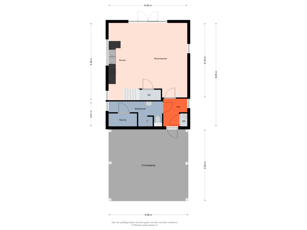 Bekijk plattegrond van Bed en Breakfast Begane grond van Vredenseweg 111