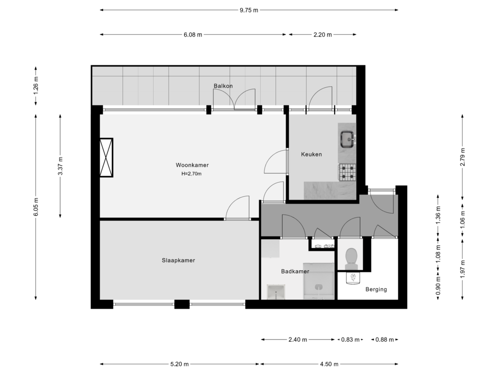 Bekijk plattegrond van 3e Verdieping van Slotstraat 30-D