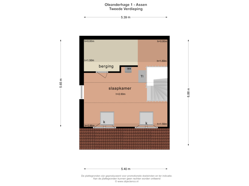 Bekijk plattegrond van TWEEDE VERDIEPING van Oleanderhage 1