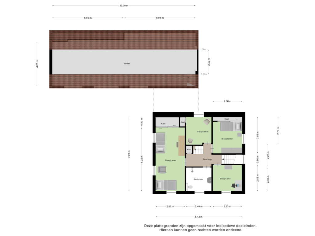 View floorplan of Eerste Verdieping of Hoogeindsestraat 13