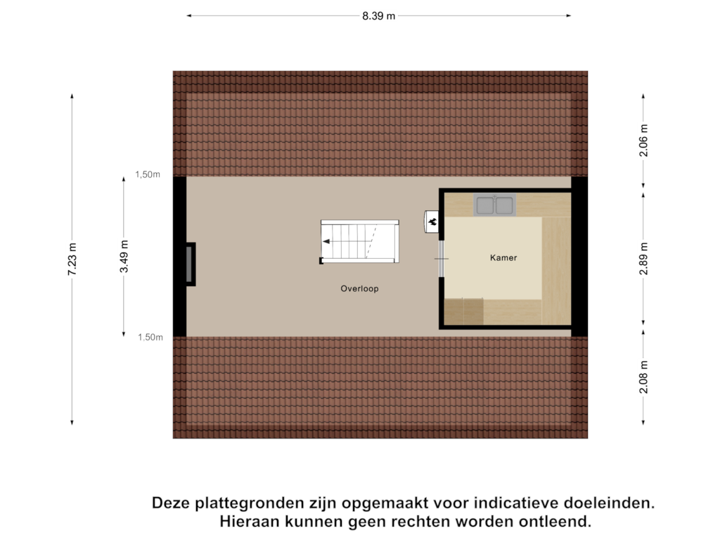 View floorplan of Tweede Verdieping of Hoogeindsestraat 13