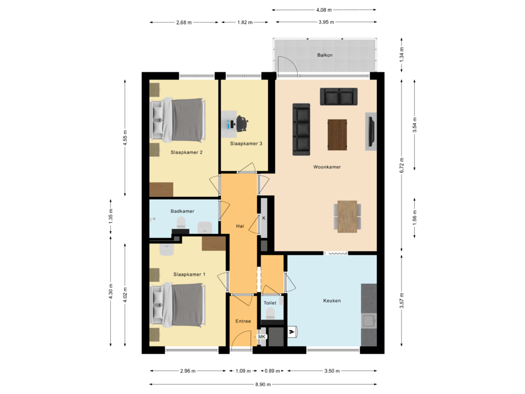 Bekijk plattegrond van Appartement van Poternen 27