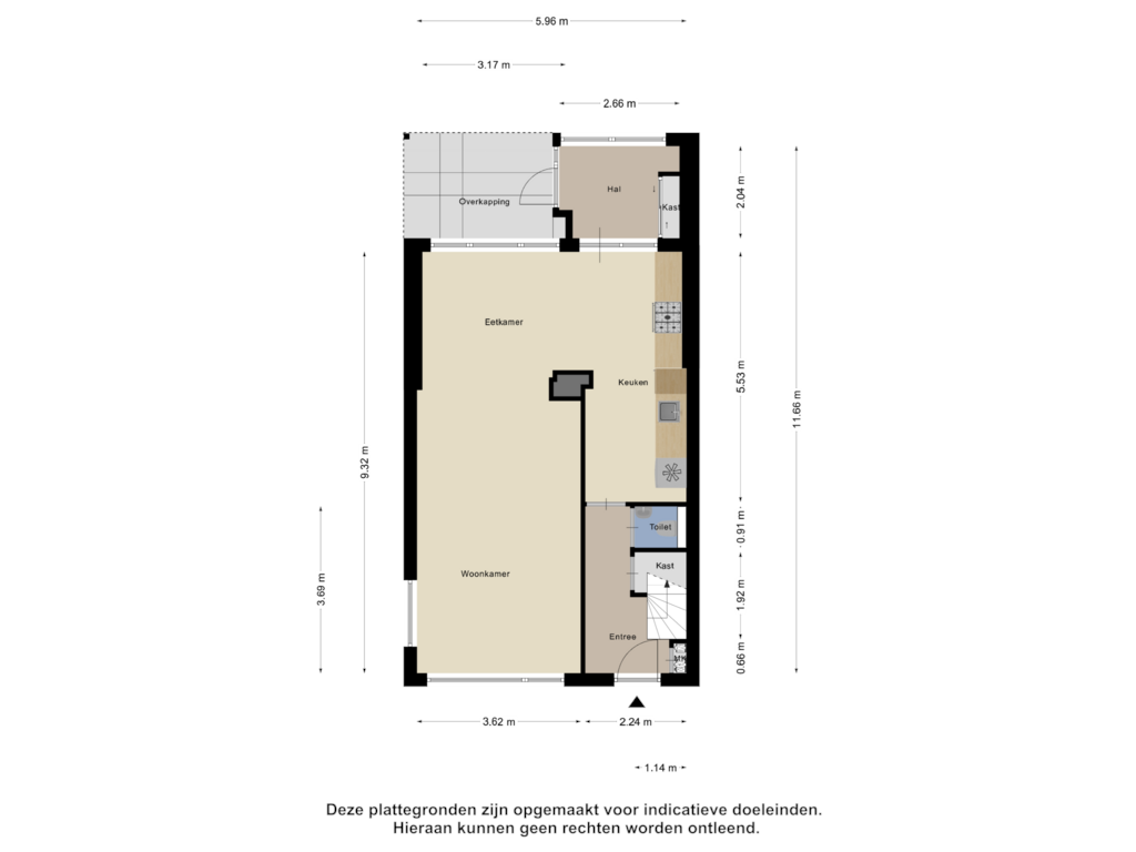 Bekijk plattegrond van Begane Grond van Past. Kampstraat 15