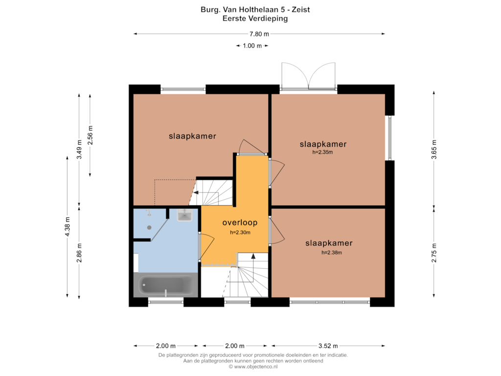 Bekijk plattegrond van EERSTE VERDIEPING van Burg. Van Holthelaan 5