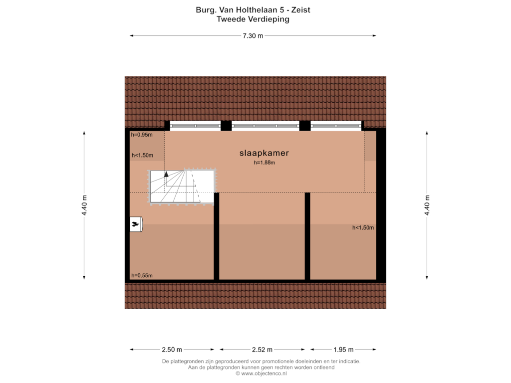 Bekijk plattegrond van TWEEDE VERDIEPING van Burg. Van Holthelaan 5