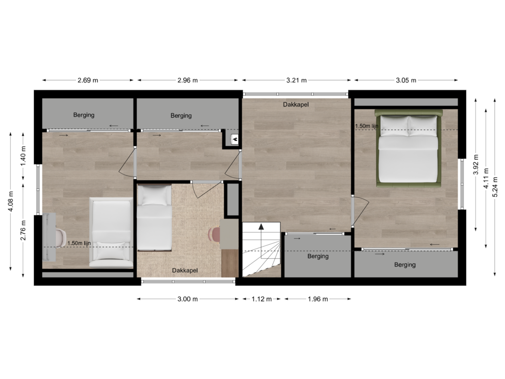 View floorplan of Eerste verdieping of Lekdijk 40