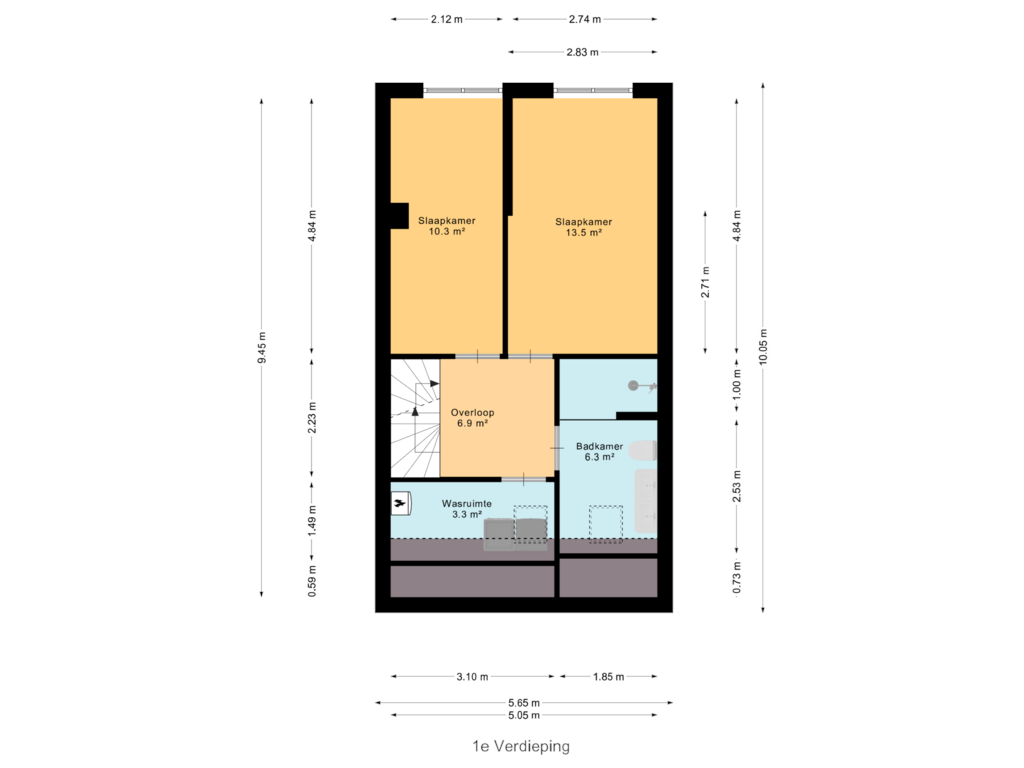 Bekijk plattegrond van 1e Verdieping van De Elzen 20