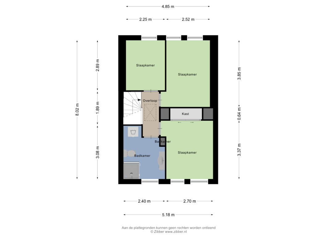 View floorplan of Eerste Verdieping of Vrankerkerklaan 35