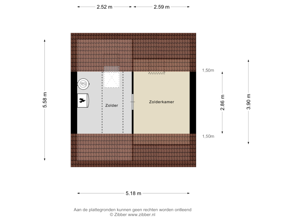 View floorplan of Tweede Verdieping of Vrankerkerklaan 35