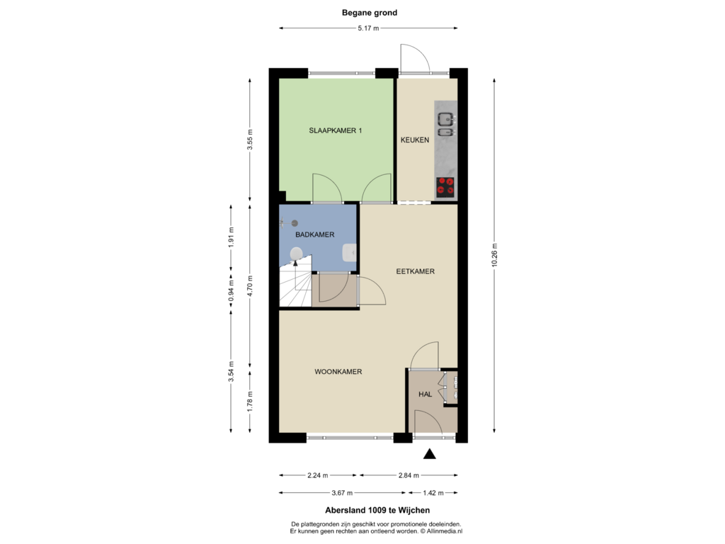 View floorplan of Begane grond of Abersland 1009