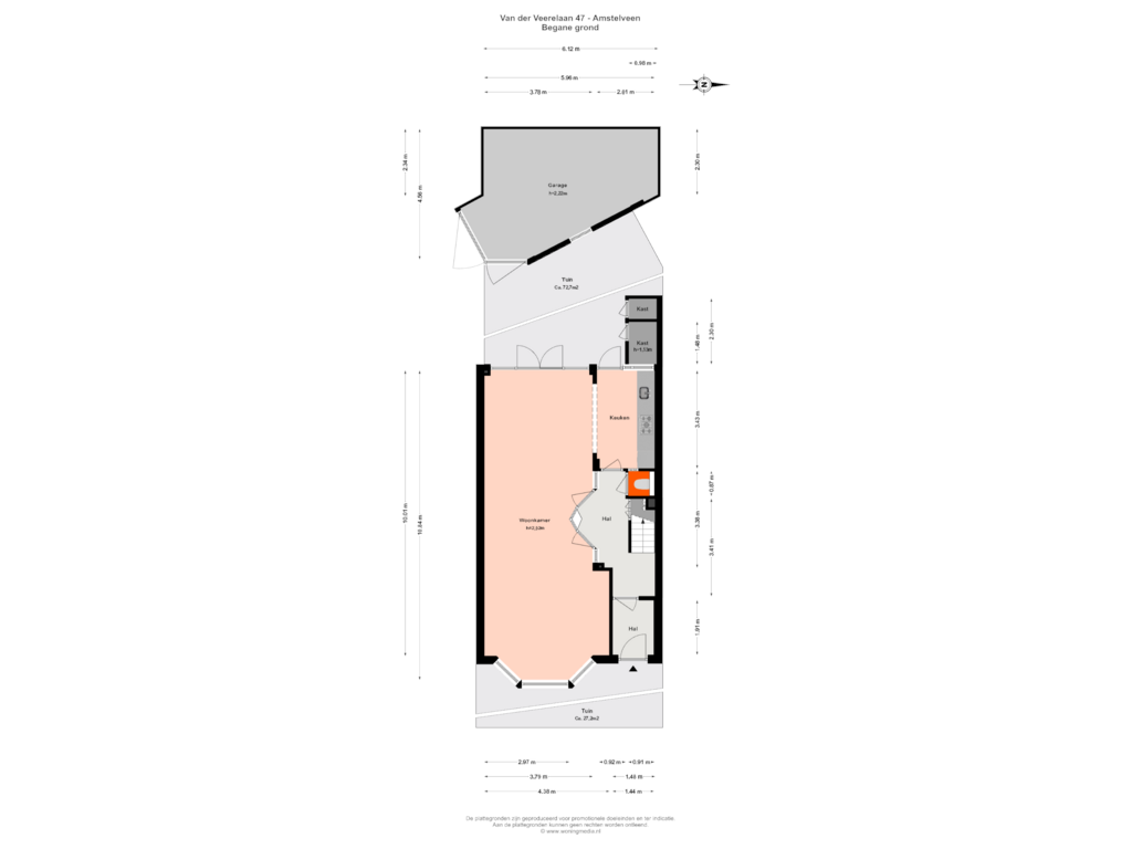 View floorplan of Begane grond of Van der Veerelaan 47