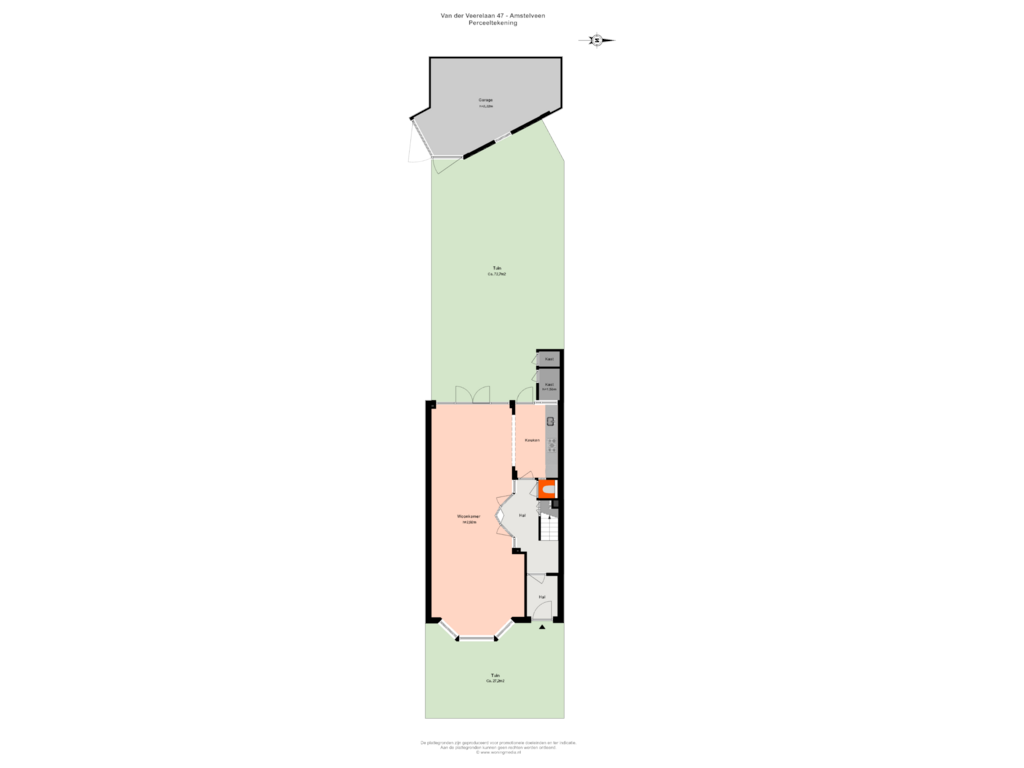 View floorplan of Perceeltekening of Van der Veerelaan 47