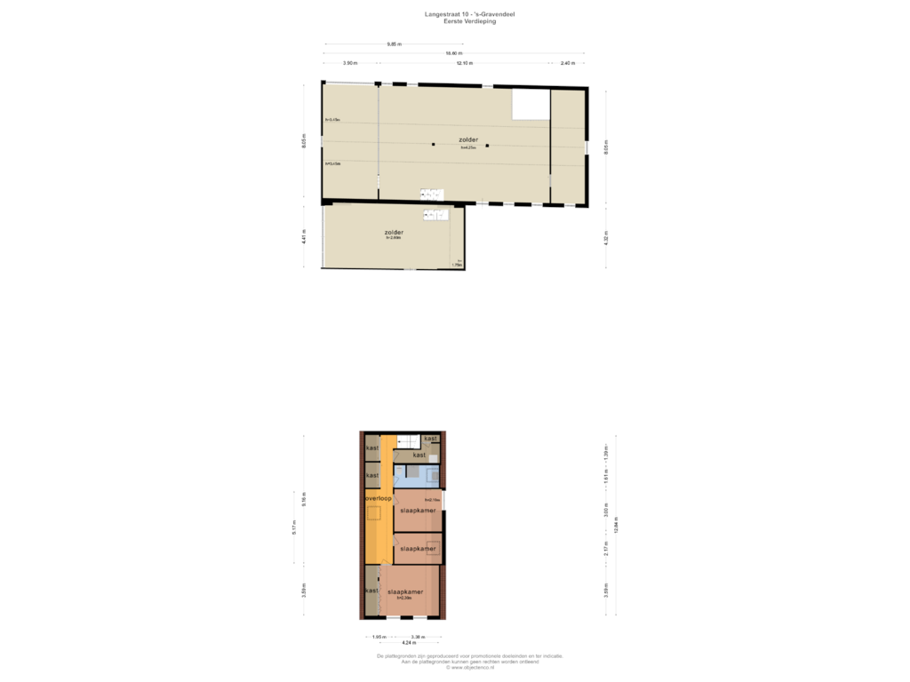 Bekijk plattegrond van Eerste Verdieping van Langestraat 10