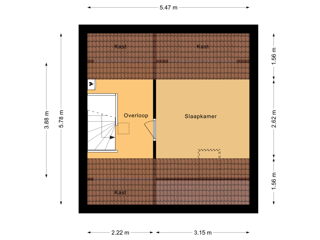 Bekijk plattegrond van Tweede verdieping van Van Maanenware 30