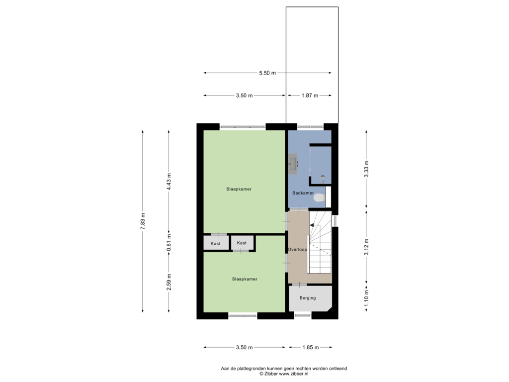 View floorplan of Eerste Verdieping of Fleminghstraat 2