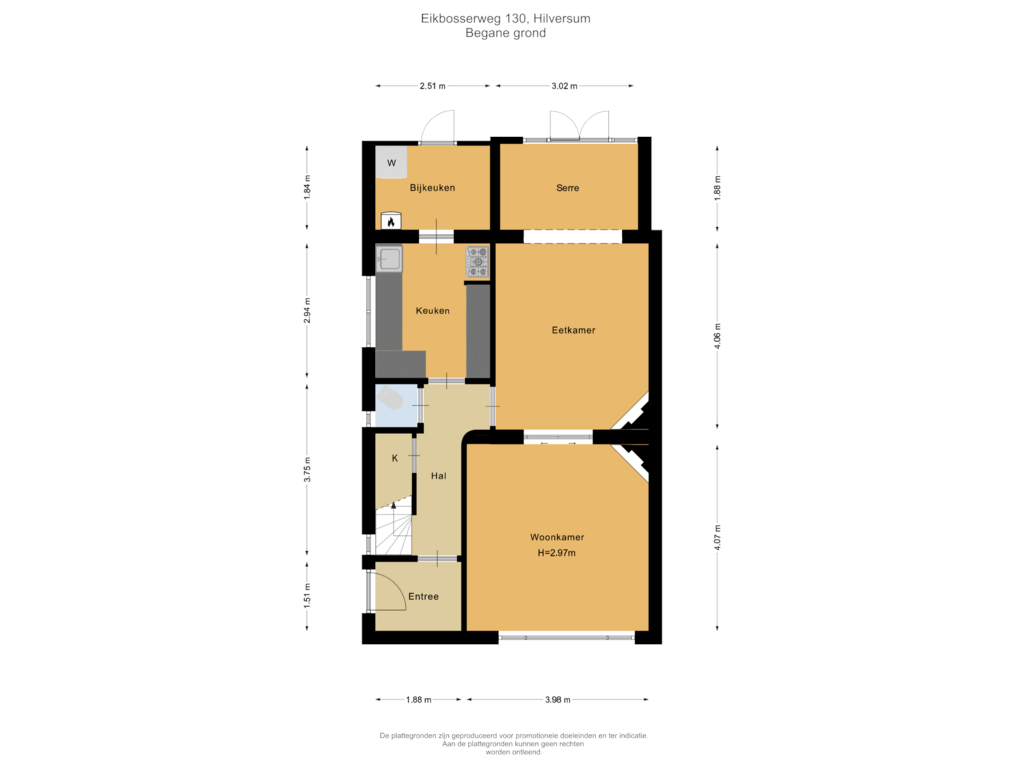 Bekijk plattegrond van Begane grond van Eikbosserweg 130