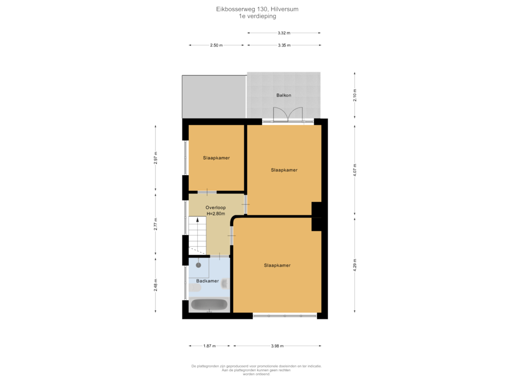 Bekijk plattegrond van 1e verdieping van Eikbosserweg 130